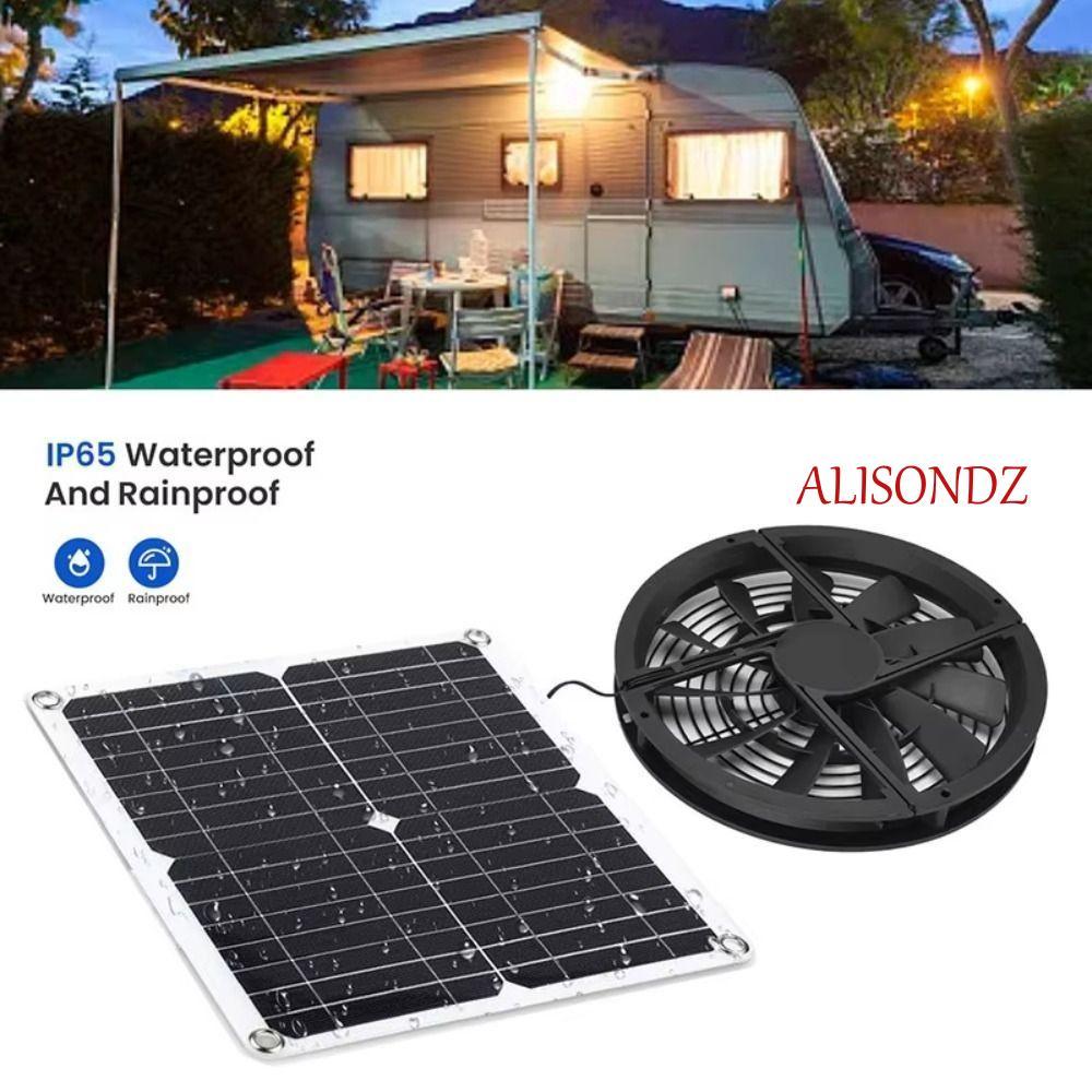 ALISONDZ พัดลมดูด 12V พลังงานแสงอาทิตย์, Airflow เคสระบายอากาศทรงกลม Boosted พัดลมใบพัด, การออกแบบป้องกันยุงความเร็วสูงพัดลมดูดอากาศประหยัดพลังงานเครื่องเป่าลมกลางแจ้ง