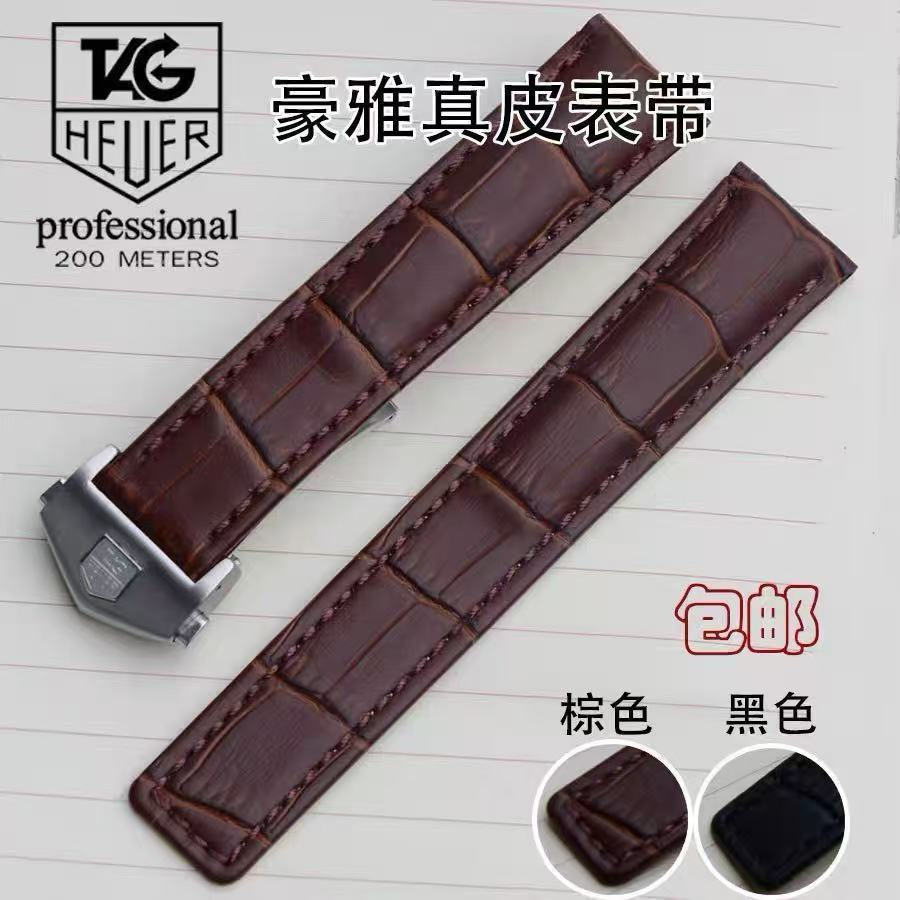 20 มม.22 มม.สายนาฬิกาหนังสําหรับ TAG Heuer Carrera/Aquaracer/Monaco, Premium Cowhide สายรัดหัวเข็มขั