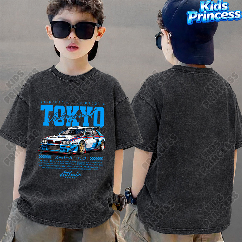 COD 2026 สินค้าใหม่ ทรงหลวม คอกลม เสื้อเด็ก kids Distressed T-shirt ผ้าฝ้าย เด็กชาย เสื้อผ้าเด็ก t-shirt S1062