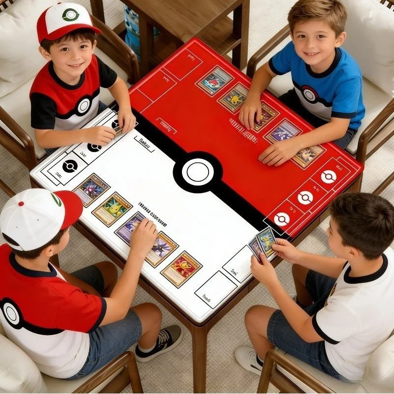แผ่นรองการ์ดโปเกมอน Playmat ยางหนา พกพา พับเก็บง่าย สำหรับเล่นการ์ดเกม บอร์ดเกม ขนาด 60x60 thumbnail 6