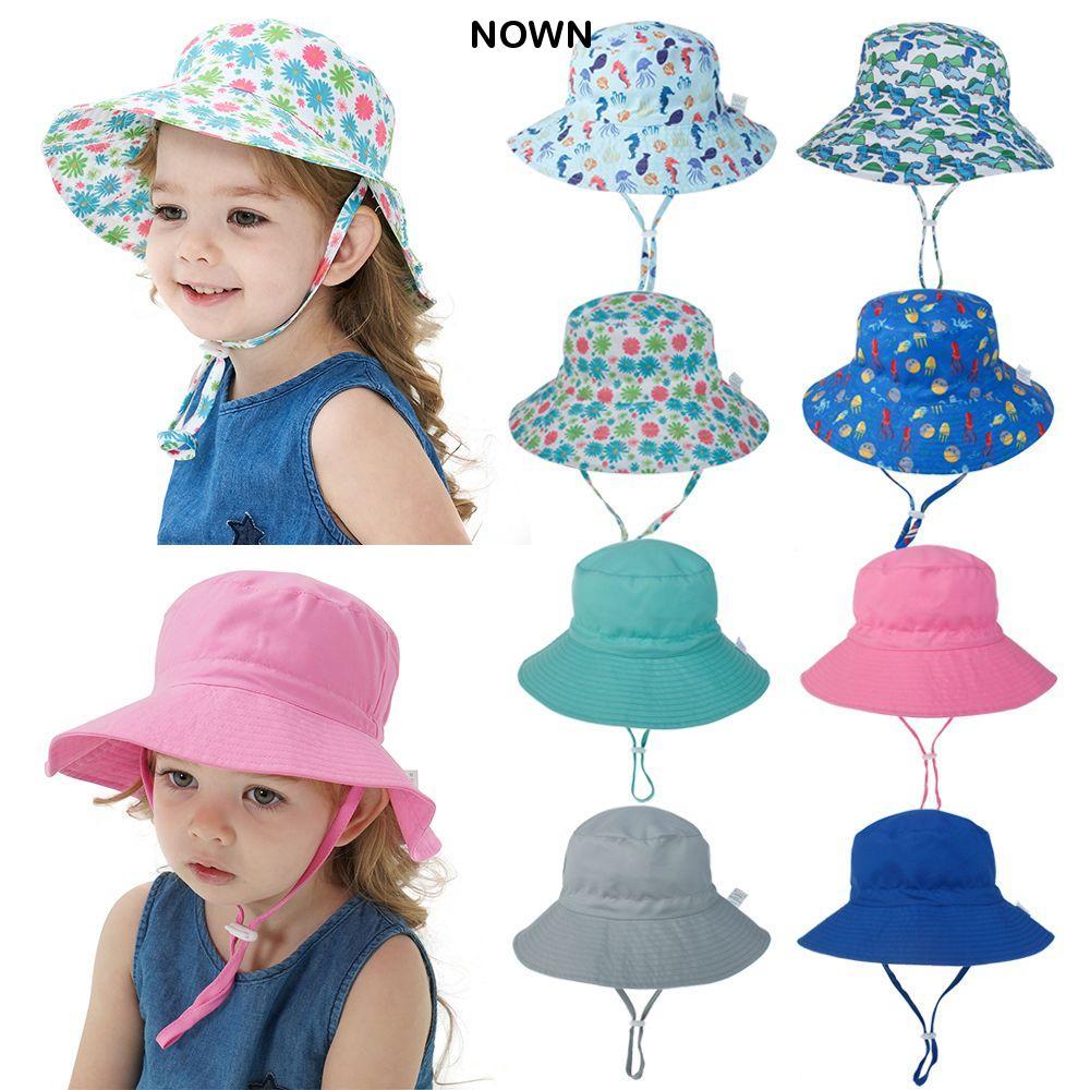 NOWNICE 2 ชิ้นหมวกกว้าง Brim สําหรับ 0-8 ปีคอหูฤดูร้อน UV Protection หมวกชายหาด