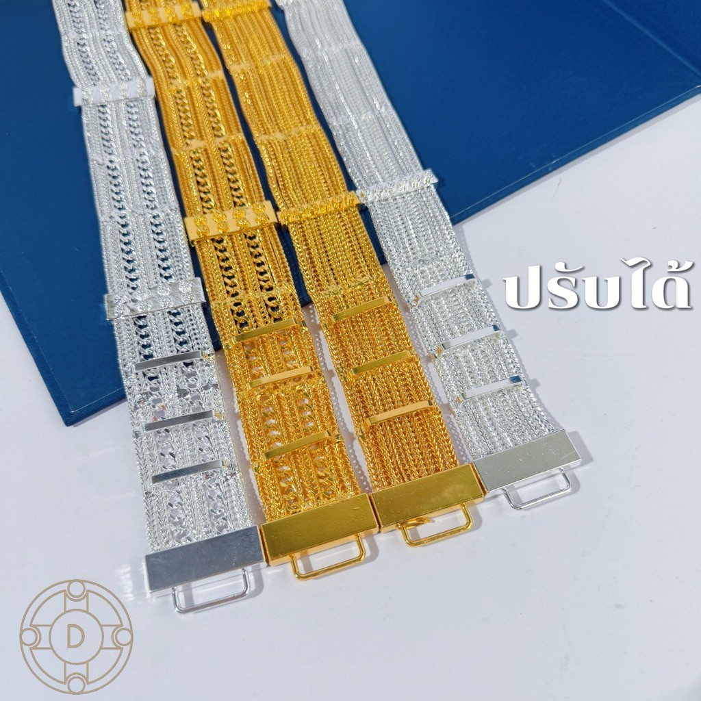 เข็มขัดชุดไทยแบบเปลี่ยนหัวได้สายลายถักหลายแถว มีไซซ์ 28 30 32 นิ้ว สำหรับรอบเอว 26–35 นิ้ว