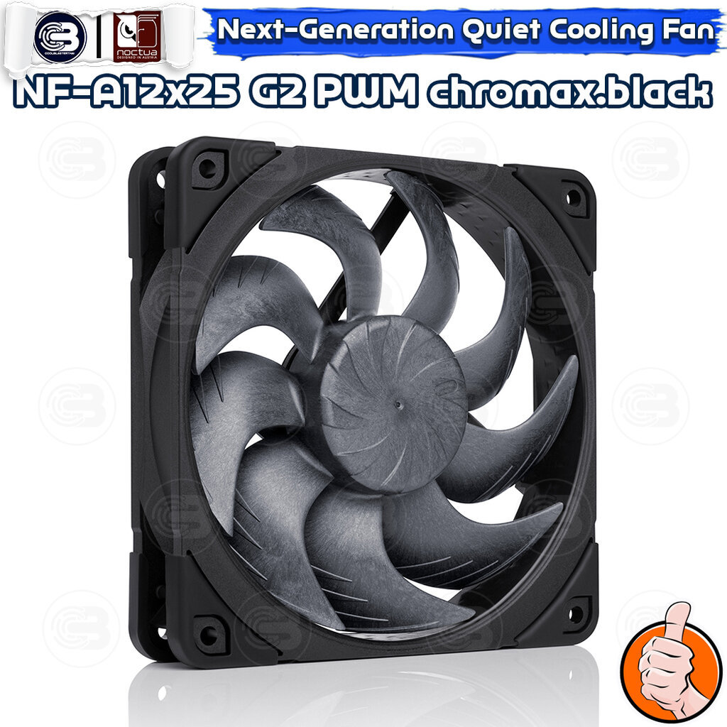 [CoolBlasterThai] NOCTUA NF-A12x25 G2 PWM Chromax.Black PC Fan Case (size 120 mm.) ประกัน 6 ปี