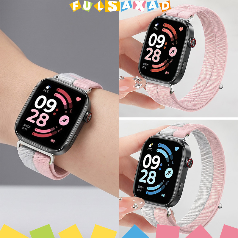 กีฬา สายไนลอนหลอง for Redmi Watch 6 Active/Lite/ 6 5 4 / Xiaomi Mi Band 10 Pro/9 Pro /8 Pro สายรัดข้อมือที่ระบายอากาศ