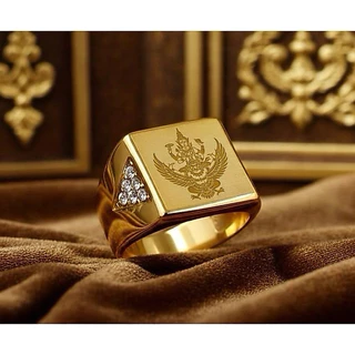 แหวนนารายณ์ทรงครุฑ สแตนเลส เลเซอร์ 18k