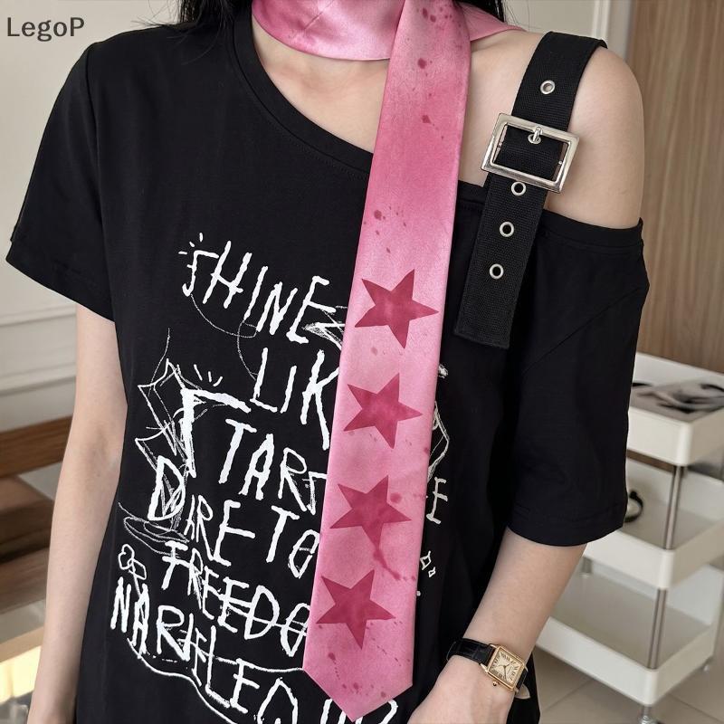 LegoP Casual Retro Star Y2K Tie Pentagram รูปแบบหวาน Hand-Tied แฟชั่น Netie สําหรับวัยรุ่น Streetwea