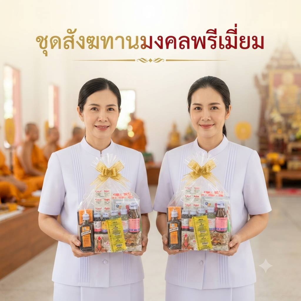 (PPK89) สังฆทานB019 ชุดยาชุดใหญ่ ภายในชุดประกอบด้วยยาสามัญประจำบ้าน สำหรับภวายพระสงฆ์ เพิ่มความสิริมงคลแก่ผู้ถวาย