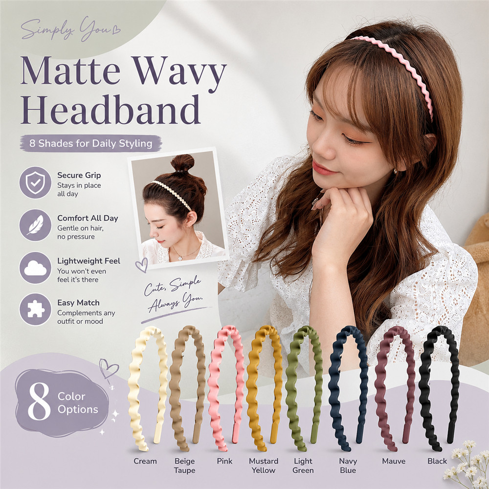 Simple ทนทานหยักผม Hoop เกาหลีสีทึบเรซิ่นผม Band Face Wash Comfort แถบคาดศีรษะสําหรับผู้หญิง