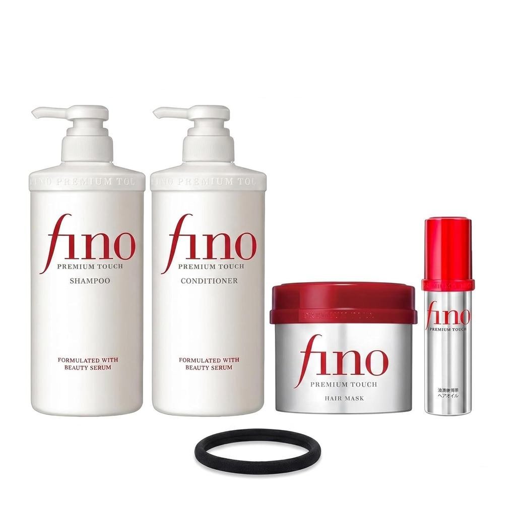 Fino Premium Touch Complete Hair Spa Set - แชมพู (550ml), ครีมนวดผม (550ml), มาส์ก (230g) & Hair Oil