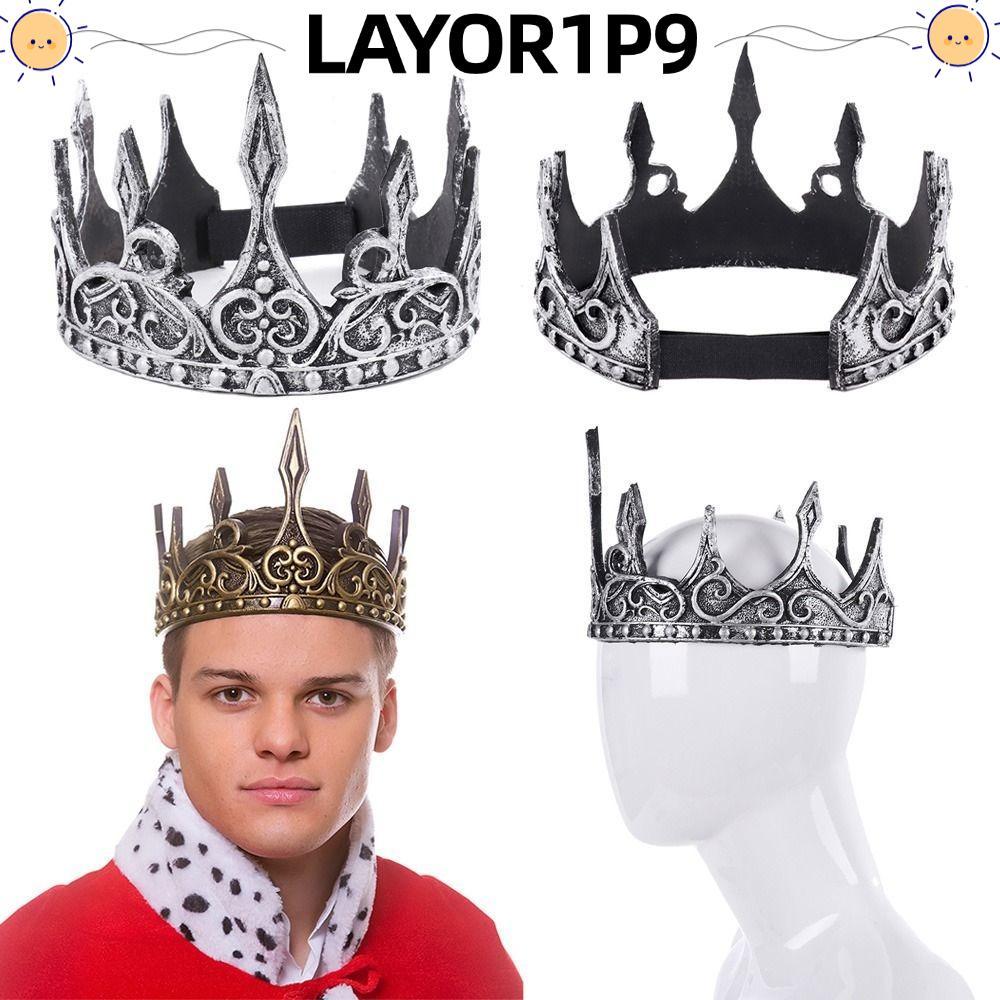 LAYOR1P9 KingS Crown, Halloween KingS Clothing Accessories Medieval KingS Crown Headwear, Charles Co