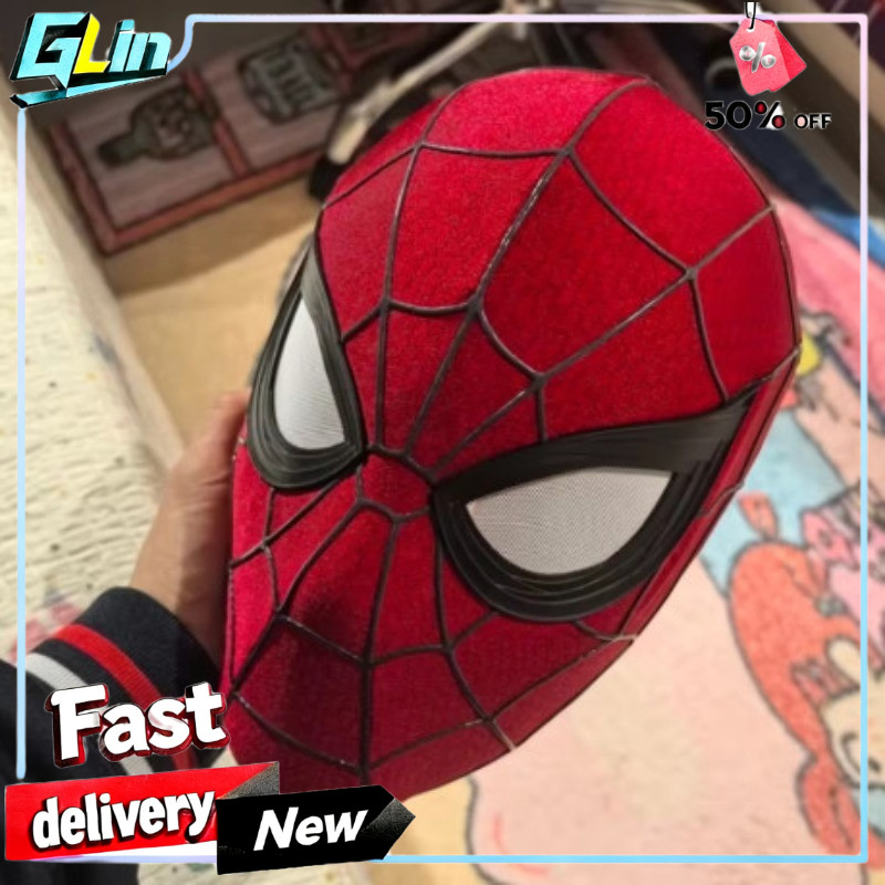 Spider-Man 4 วันใหม่ผู้ใหญ่คอสเพลย์ Prop Tom Holland รุ่น Handcrafted หมวกกันน็อกเต็มรูปแบบ 3D ภาพยนตร์ที่ถูกต้อง Spider-Man หน้ากากสะสม