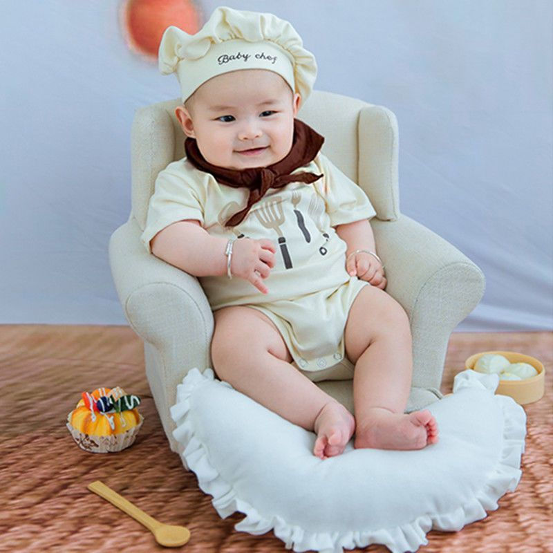 Clothing for baby's 100-day photo shoot12y New product photos of props Chef baby infant clothing for