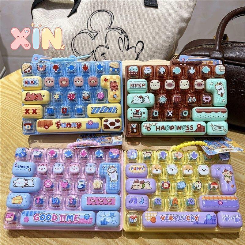 ^N^ Mini Press Keyboard Sensory Toy Stress Reliever สีสันการ์ตูนสัตว์ออกแบบ Fidget ของเล่นสําหรับเด็ก Party กิจกรรมรางวัล