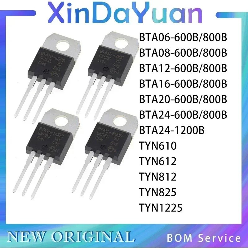 5PCS BTA24-600B BTA24-800B BTA24-1200B TYN610 TYN612 YN812 YN825 TYN1225 TO-220 ขายส่ง field-effect 