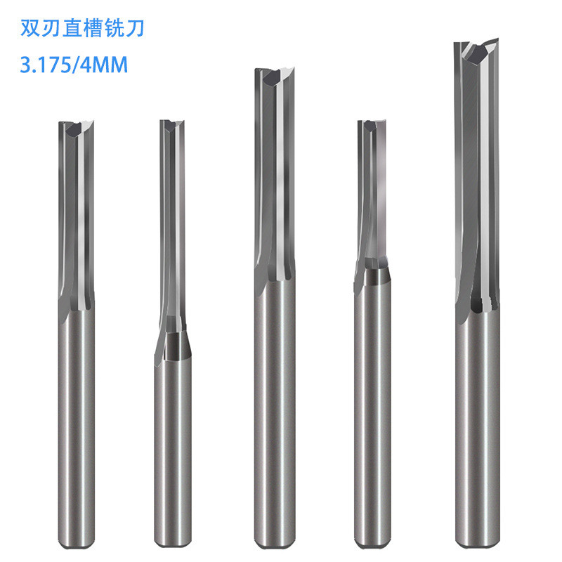 HOZLY Double-Edge Straight Groove Milling Cutter โดยรวมทังสเตนเหล็ก CNC Density Board PVC อะคริลิคแก