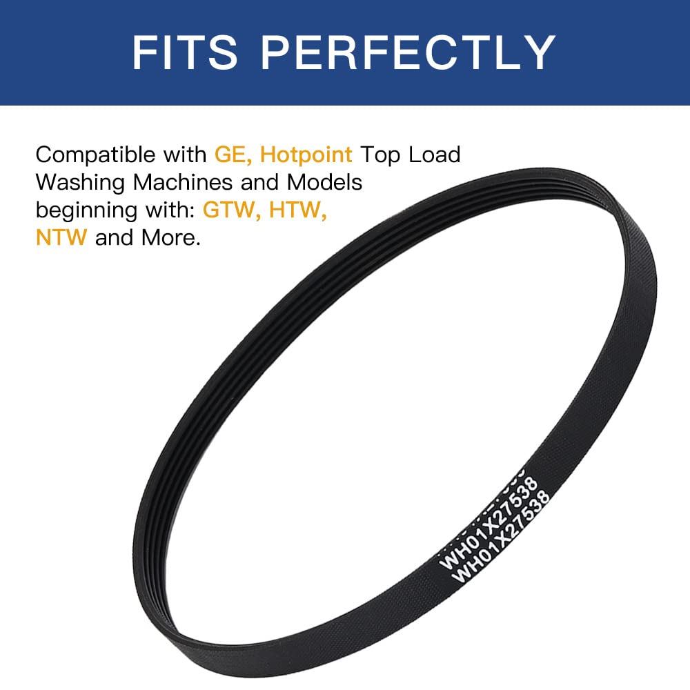 WH01X27538 สายพานไดรฟ์เครื่องซักผ้า, Fit สําหรับ GE, เครื่องซักผ้าเสื้อผ้า Hotpoint, เปลี่ยน AP63282