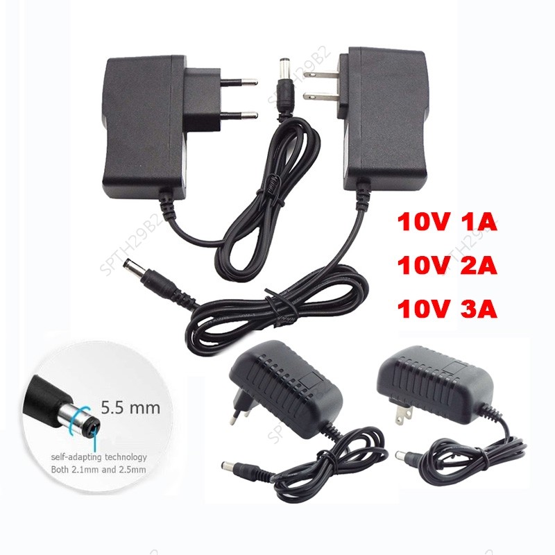 กล้องวงจรปิดแหล่งจ่ายไฟ 10V 1A 2A 3A AC DC Adaptor 5.5*2.5 มม.แจ็ค Universal Power Adapter Charger T