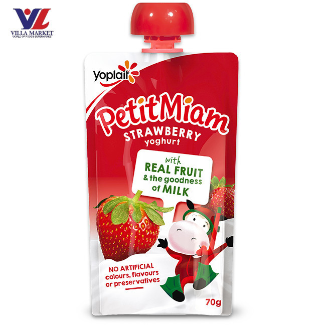 Yoplait Petit Miam Squeezie Strawberry โยเพลท์ เปอติ มีอาม สควีซซี่ รสสตรอเบอร์รี่