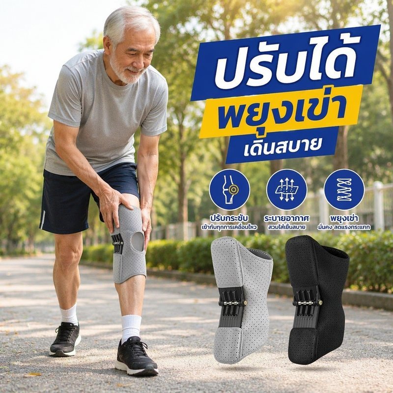 ปรับเข่ารั้งสนับสนุนสายรัดระบายอากาศน้ําหนักเบาอาวุโสเดินออกกําลังกายโคลง