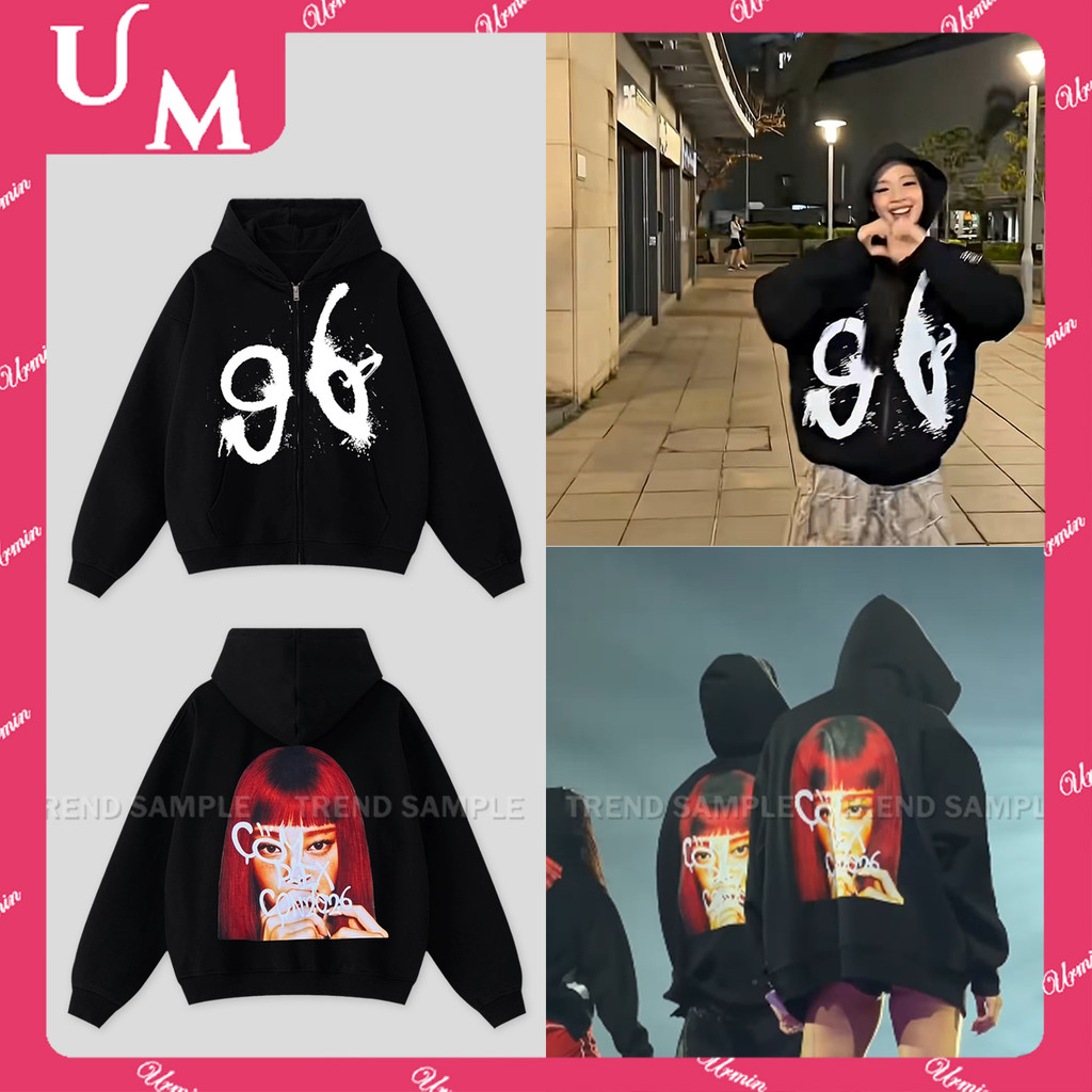 2026 BLACKPINK JENNIE Complex RUBY Merch Zip-up Hoodie Vintage Trend Plus ขนาด Unisex หลวมพิมพ์เสื้อ