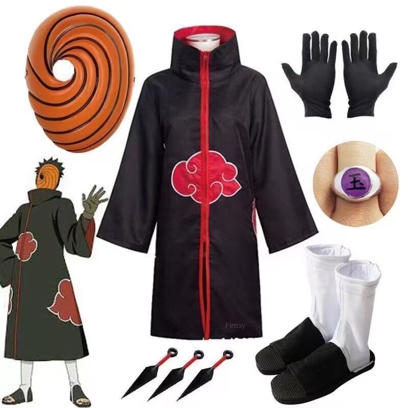 ชุดคอสตูมคอสเพลย์ Naruto Tobi Uchiha Obito Robe & Mask ชุดเล่นตามบทบาทอะนิเมะ