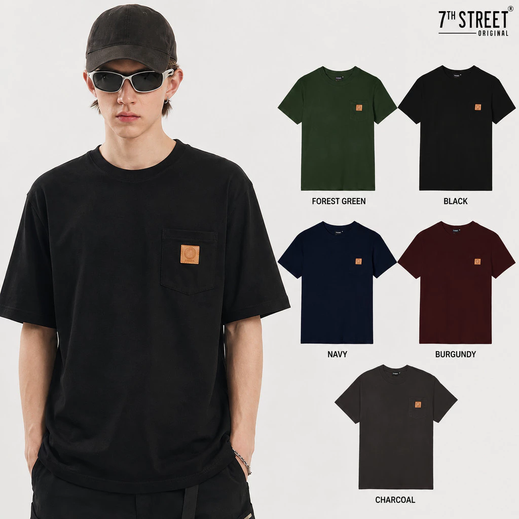 รวมสีเสื้อยืดคอกลมแขนสั้น 7ᵗʰ Street (Light) รุ่น L-BAG ทรงหลวม ไหล่ตก ไม่รัดตัว เนื้อผ้า 100% Cotton Relaxed Fit ไซส...