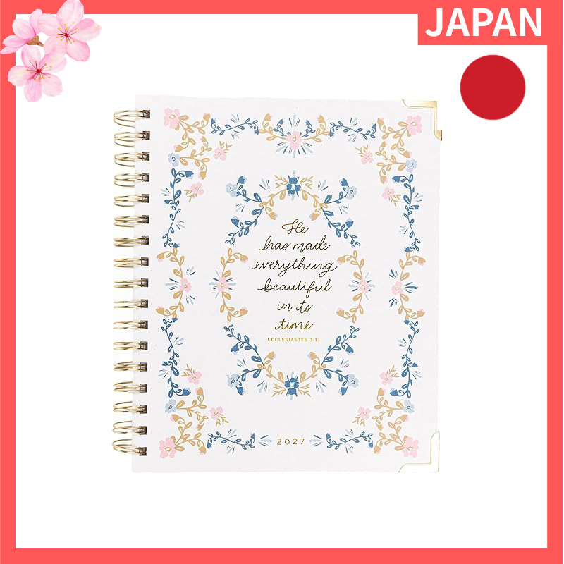 Mary Square 2027 Planner Collection: 7 x 9 Inch Hard Cover Monthly Planner with 12 Tabs and Gold Cor