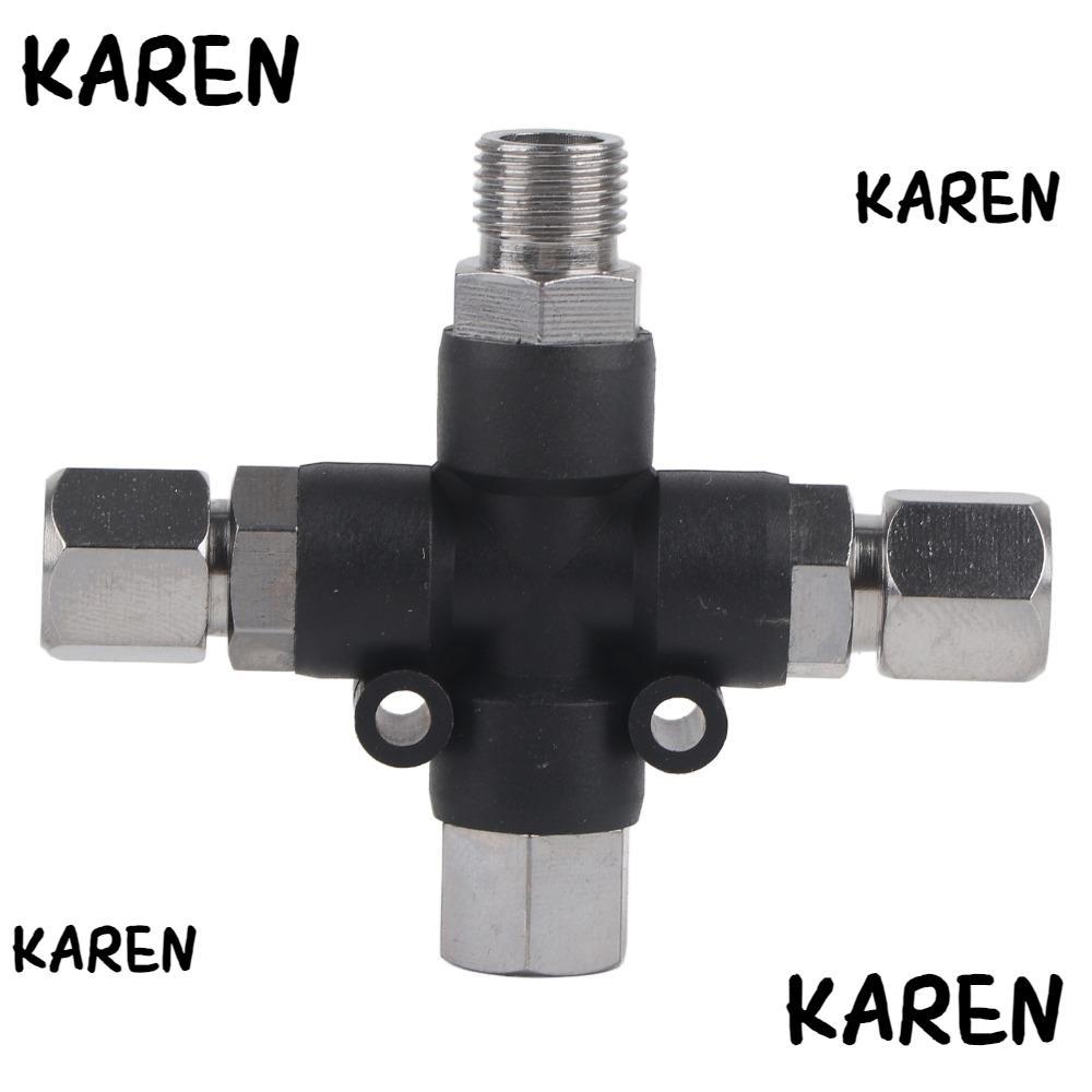 KARENGOODS Air Hose Adaptor, สีดํา Multi-function Air Splitter FITTING Connector, Broad Compatiility