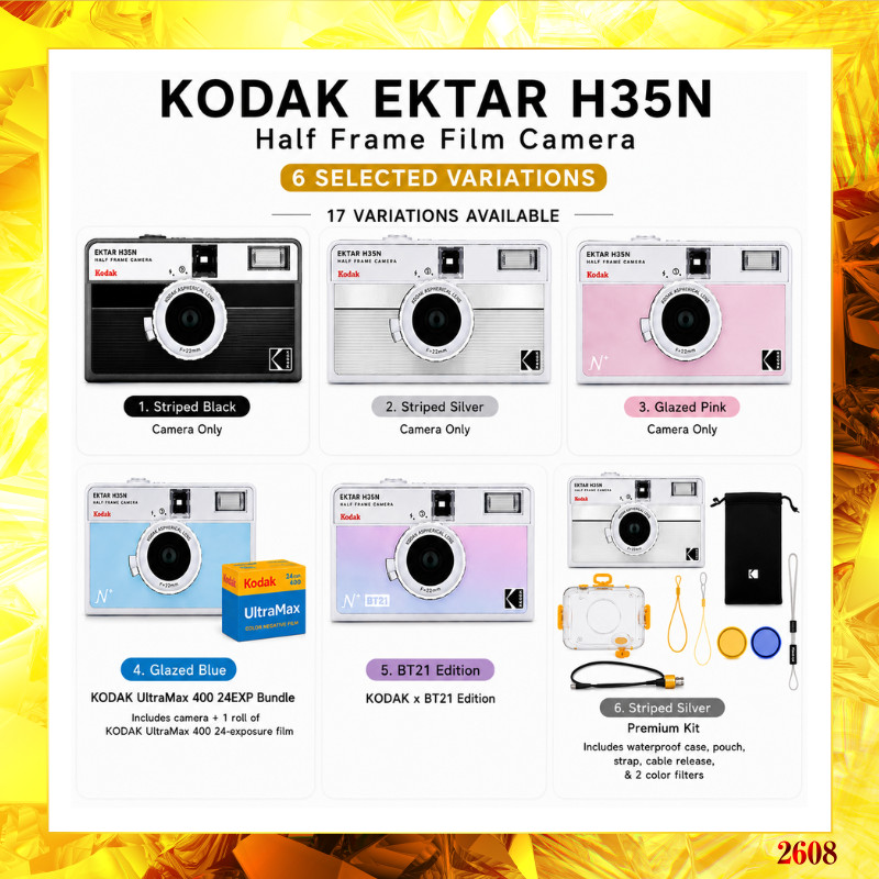 [KODAK] EKTAR H35N Half-Frame 35mm Film Camera, Single, Film Bundle or Accessory Kit