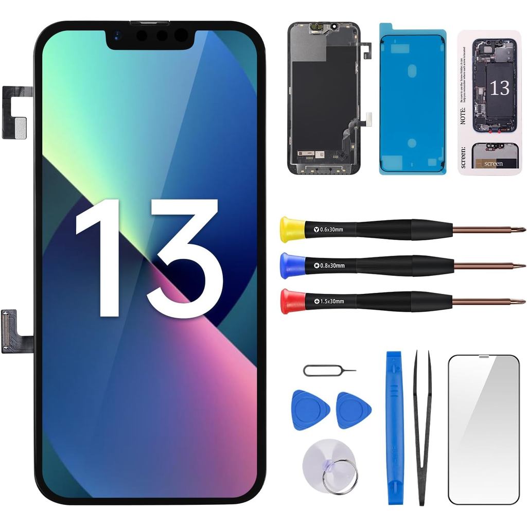 สําหรับ iPhone 13 เปลี่ยนหน้าจอ 6.1 "3D Touch จอแสดงผล LCD Digitizer Full Assembly พร้อม Earpiece ซ่