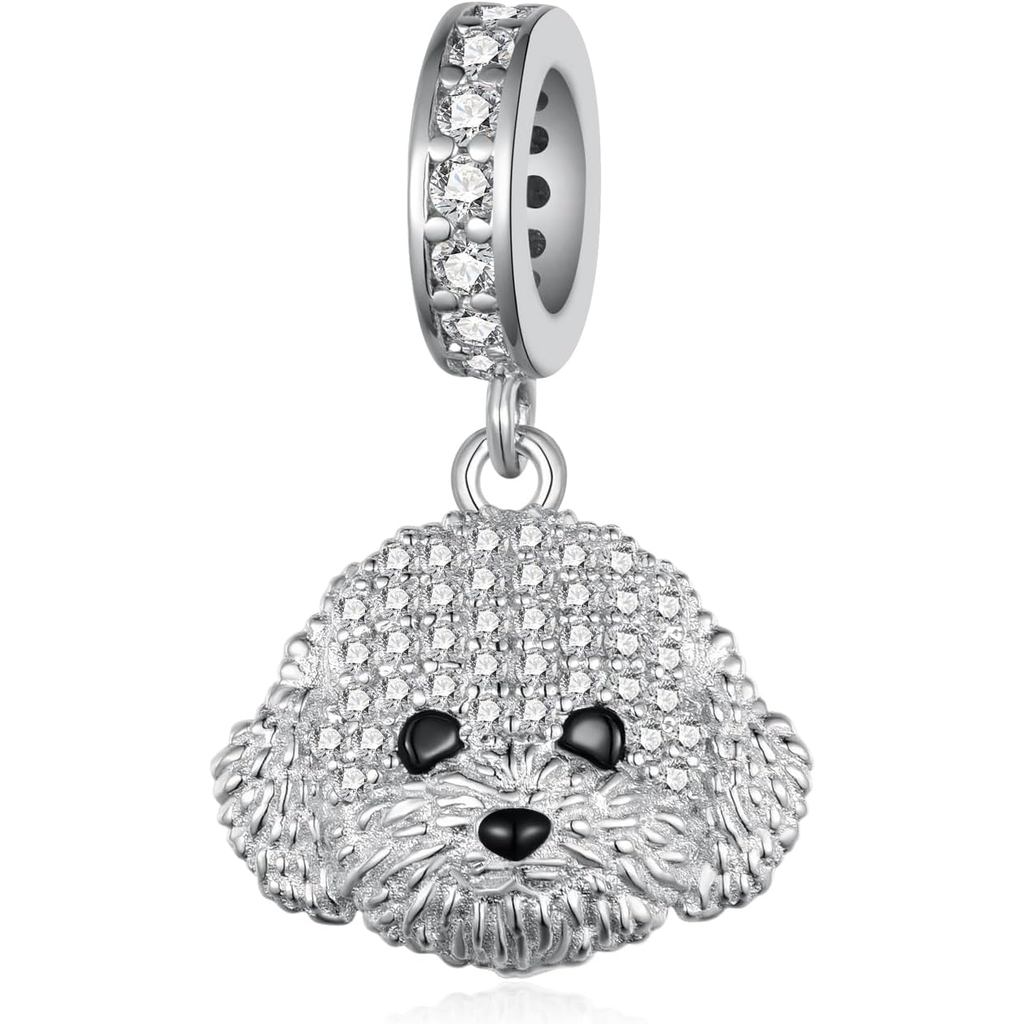 TYSO Poodle Charms 925 เงินสเตอร์ลิง Poodle ของขวัญน่ารักสุนัข Charms สําหรับสร้อยข้อมือ Poodle สุนั