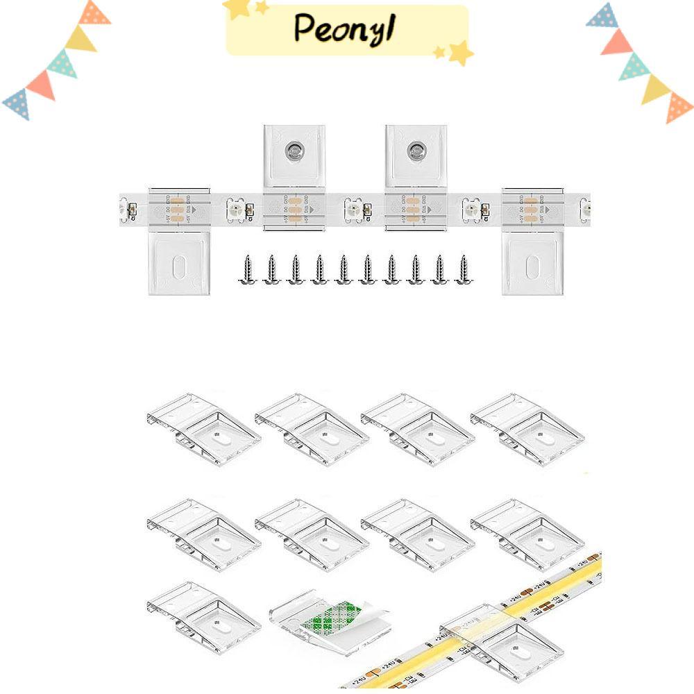 PEONY 10 มม.PCB LED Light Strip คลิป, Light Strip Clamp WS2812B WS2811 คลิปพร้อมสกรู, สายไฟหัวเข็มขั