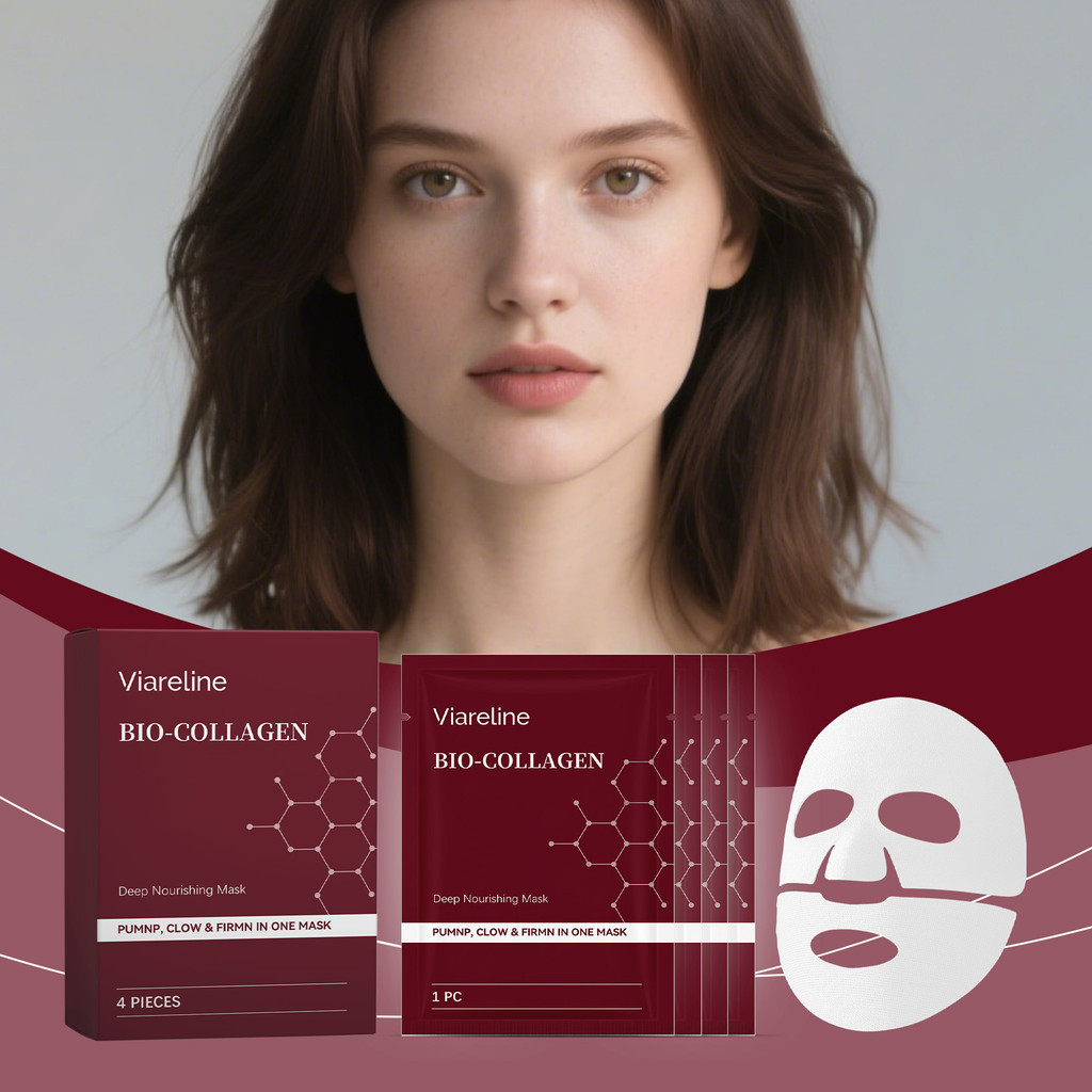 [คลังสินค้าพร้อม] VIARELINE Collagen Moisturizing Mask Daily Gentle Shiny Facial Skin Refreshing Moi