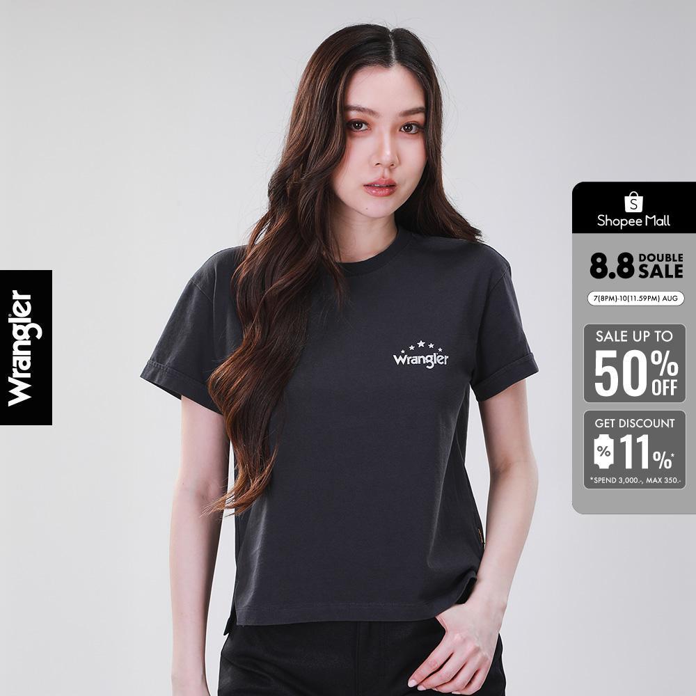 WRANGLER เสื้อยืดแขนสั้นผู้หญิง คอลเลคชั่น Wrangler Legends รุ่น WR S226WTSSN09 สีเทา