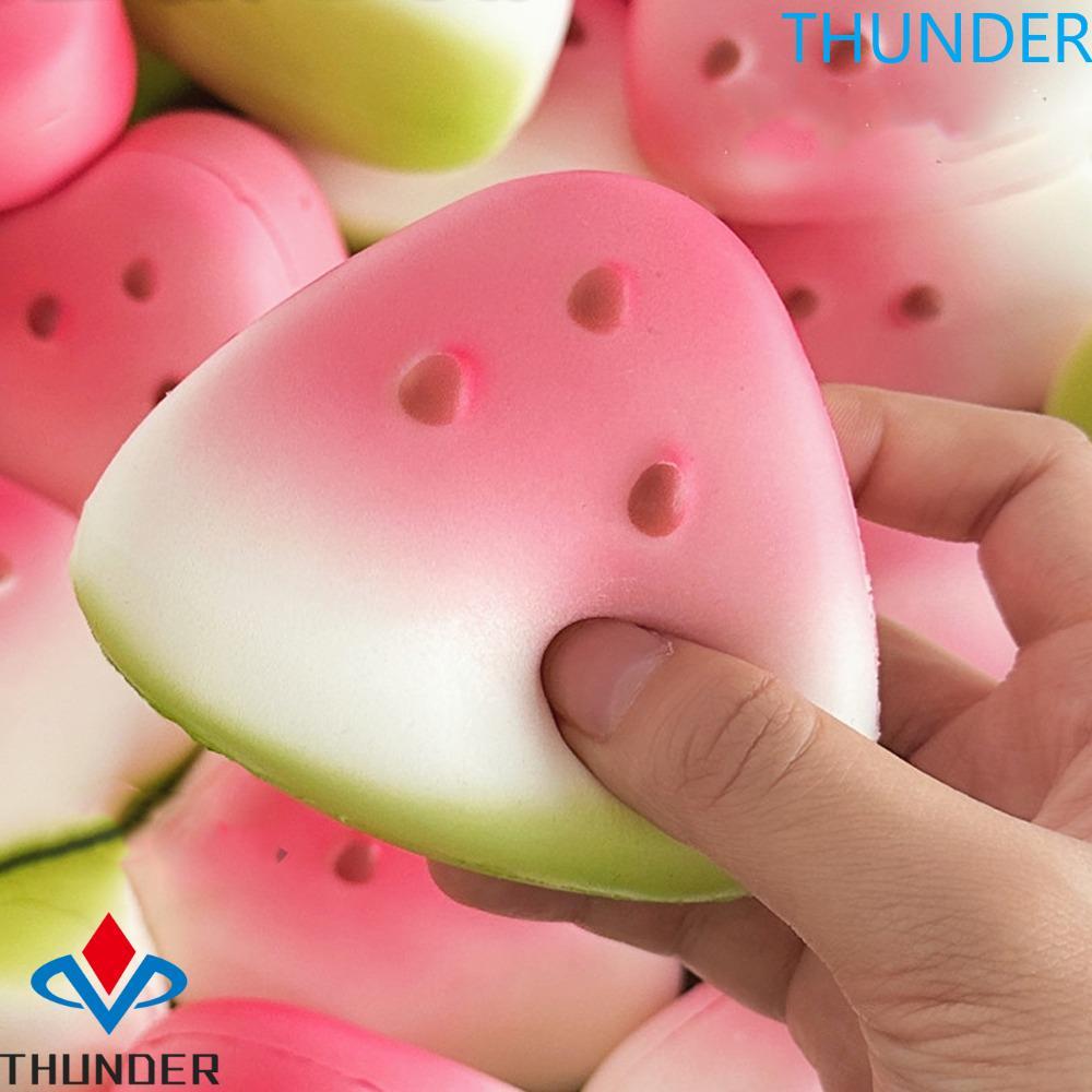 THUNDER ของเล่นบีบผลไม้, อาหารผลไม้จําลองการ์ตูน Fidget ของเล่น, แตงโมสุนัขนุ่ม TPR ผลไม้หยิกของเล่นเด็ก