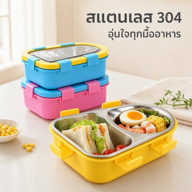 COD กล่องข้าวสแตนเลส 304 ปิดผนึกสนิท ชั้นในถอดได้ อุ่นด้วยน้ำร้อนได้ เหมาะนักเรียนและพนักงานออฟฟิศ