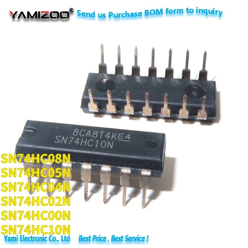 5PCS SN74HC00N 74HC00 DIP-14 SN74HC02N SN74HC04N SN74HC05N SN74HC08N SN74HC10N 74HC02 74HC04 74HC05 