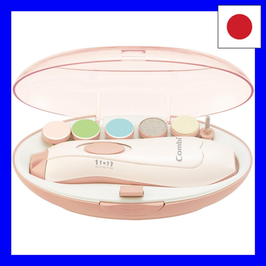 Limited Combi Baby Label Nail Care Set Baby Pink with 6 types of attachments, 3 types for babies and