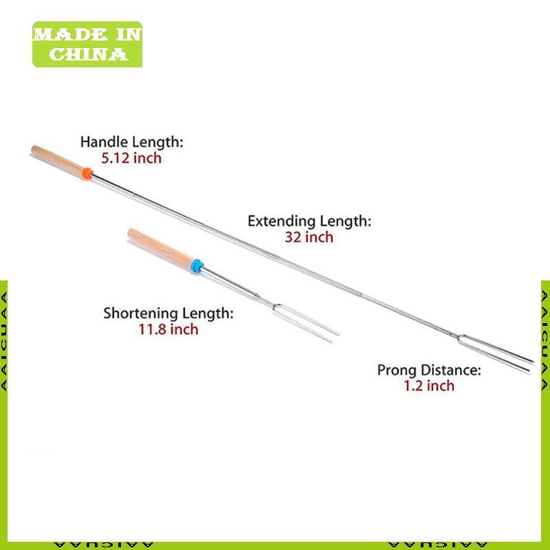 AA Telescoping BBQ Stick สแตนเลส Marshmallow Roasting Sticks ขยาย