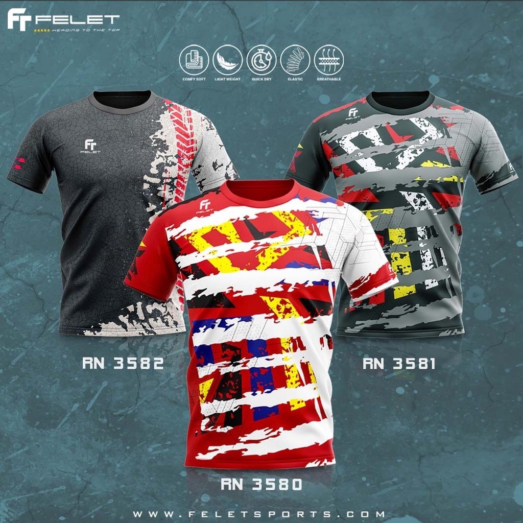 Felet rn3580 rn3581 rn3582 เสื้อแบดมินตัน mircrofiber t เสื้อกีฬาแห้งเร็ว