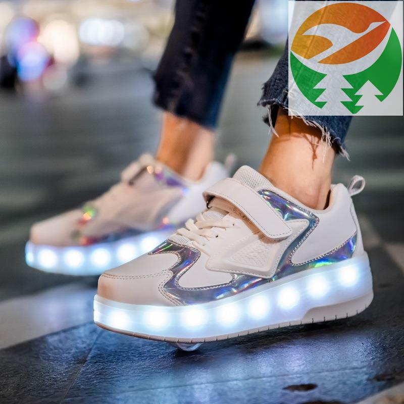 Ra9 Heelys Youngsters Luminous Skates สําหรับ Lads และ Maidens Youngsters The Skating Trainers พร้อม