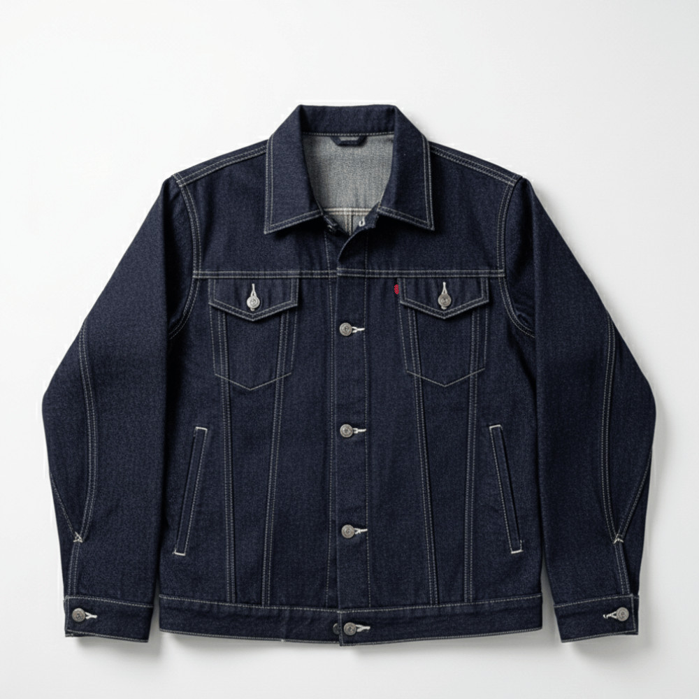 14oz Denim Jacket - แจ็คเก็ตยีนส์ผู้ชาย - Trucker Denim Jacket - Raw Denim