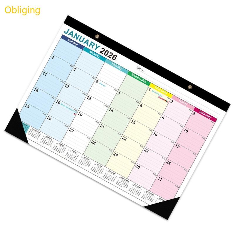 Obliging 2026-2027 ปฏิทินแขวนผนัง Runs จาก 01 2026 ถึง 06 2027 ผนังรายเดือนปฏิทิน Planner สําหรับราย
