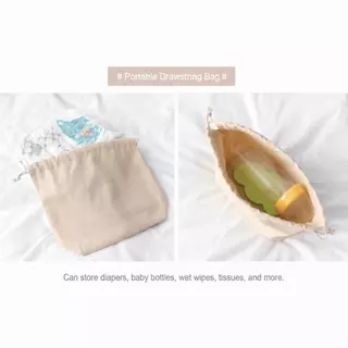 UUMIR กระเป๋าเครื่องสําอาง Drawstring, กระเป๋าแต่งหน้าผ้าแคนวาสนุ่ม, กระเป๋าจัดระเบียบเครื่องประดับแบบพกพาแบบใช้ซ้ําได้สําหรับผู้หญิง