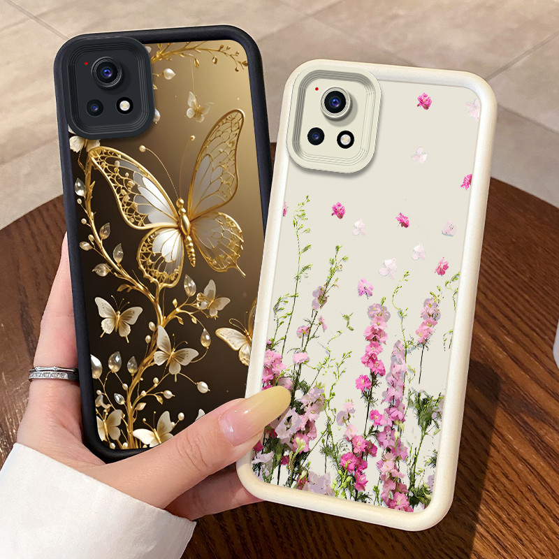 สําหรับ Vivo Y52S 5G/IQOO U3/Y72 5G (India)/Y31S 5G เคสโทรศัพท์ดอกไม้น่ารักการ์ตูนแฟชั่นฝาครอบกันกระ