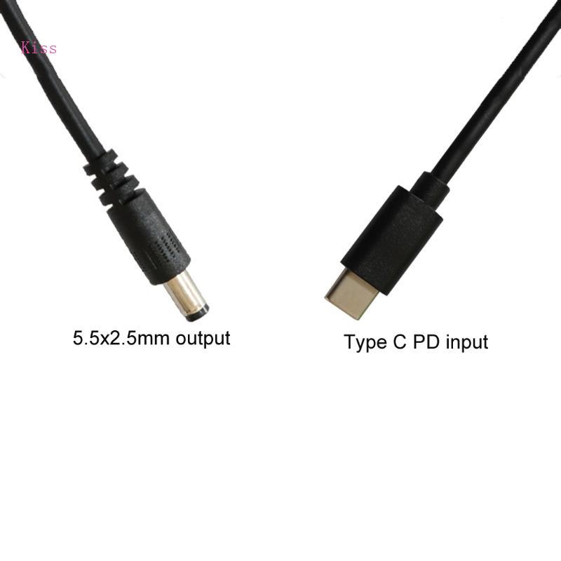 Kiss Type-C PD Trigger สายไฟ USB C PD ชาย 12V 5 5x2 5 มม.สายอะแดปเตอร์สําหรับไฟ LED