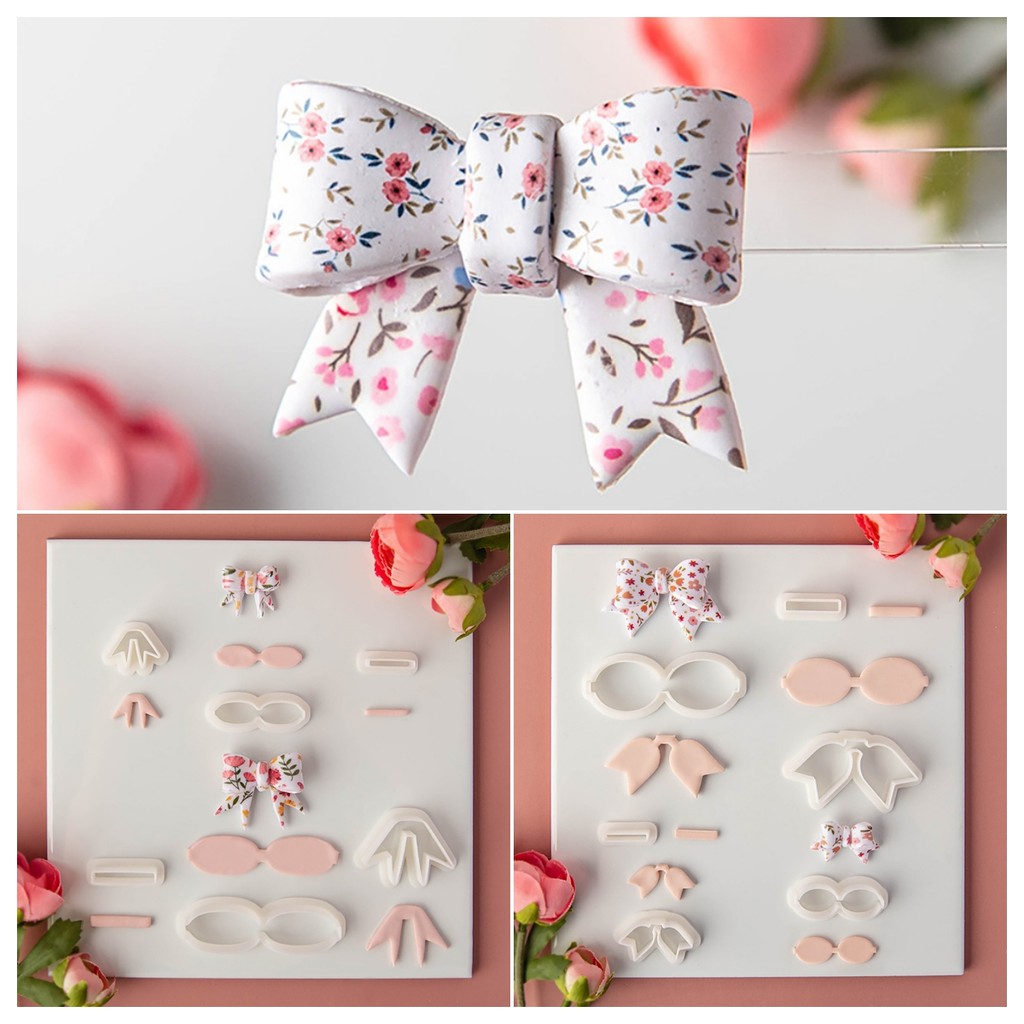 3 ชิ้น/เซ็ตประเภทที่แตกต่างกันรูปร่าง Bows Polymer Clay เครื่องตัด High-Precision สําหรับต่างหูขนาดเล็กเครื่องประดับทําเครื่องมือ