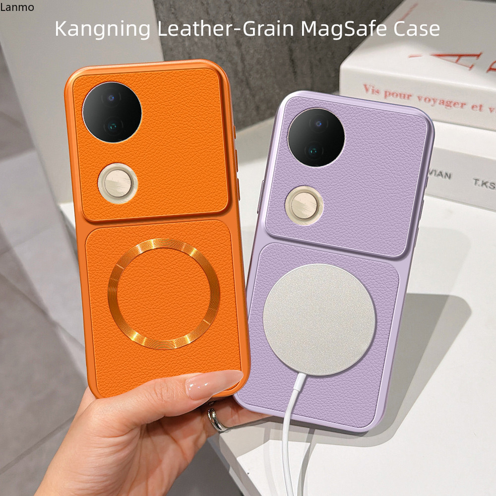 สําหรับใช้ได้กับ Vivo S20 V2429A เคสหนังเคลือบพร้อมแหวนแม่เหล็กชาร์จ, ป้องกันการตกและเคสโทรศัพท์