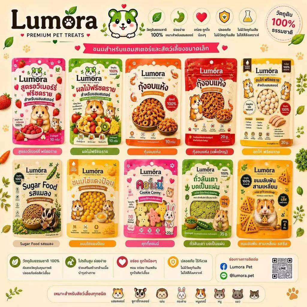 Lumora รวมขนม มากกว่า 20อย่าง สัตว์เลี้ยงแฮมสเตอร์