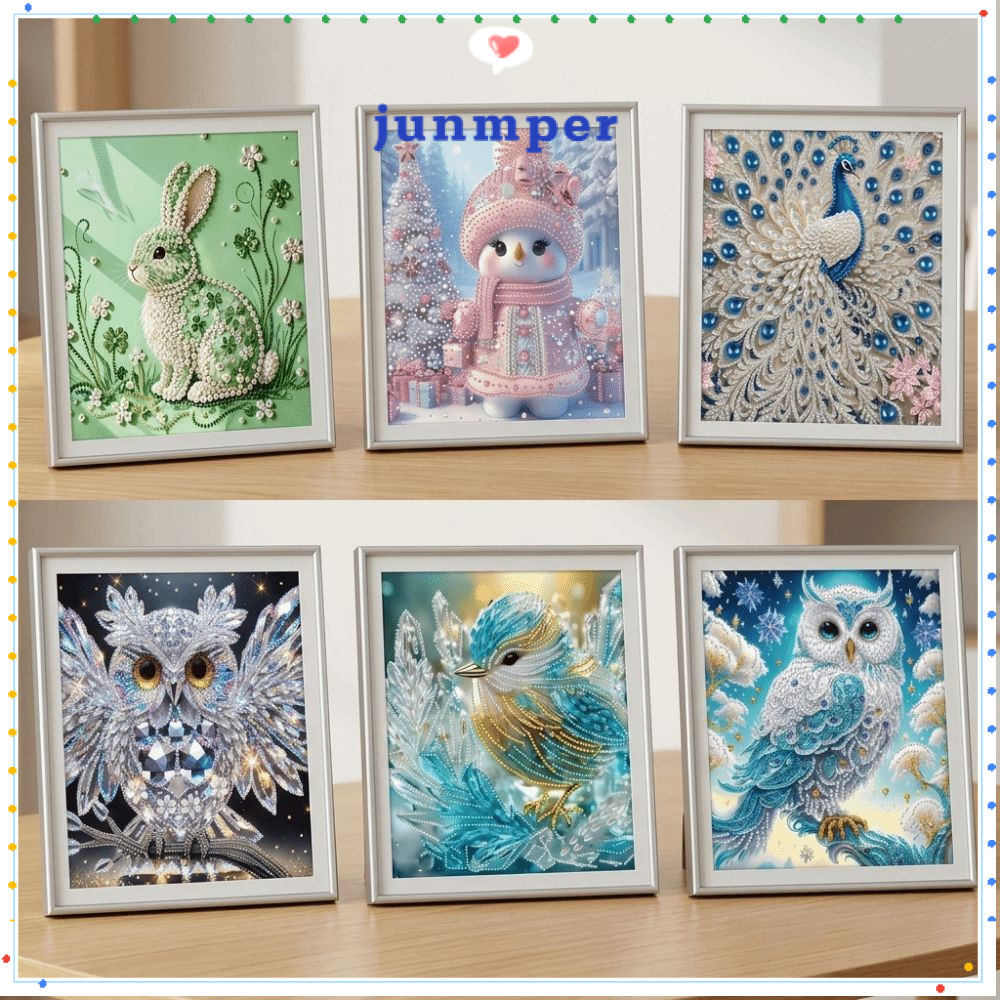 JUNMPER 1 Set Diamond Sticker, 5D Sparkling Diamond Painting, Creative Self-Adhesive Diamond Art Kit